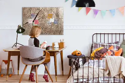 Beschrijfbaar glazen magneetbord met design van een oude boomstam