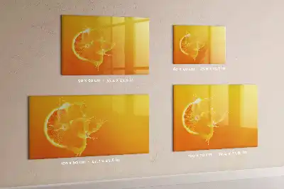 Magnetisch glazen schrijfbord voor notities en foto's sinaasappelkleurig