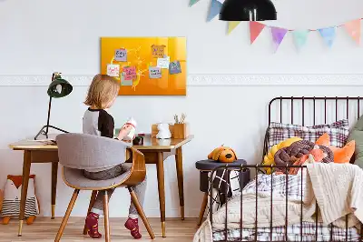 Magnetisch glazen schrijfbord voor notities en foto's sinaasappelkleurig