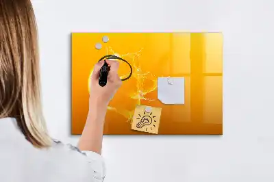 Magnetisch glazen schrijfbord voor notities en foto's sinaasappelkleurig