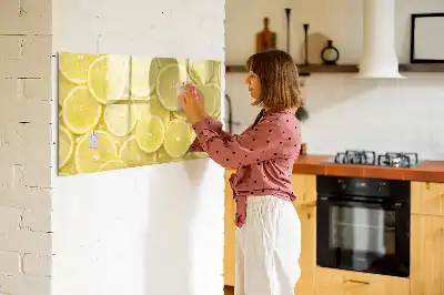 Magnetisch glazen schrijfbord met decoratie van citroenschijfjes