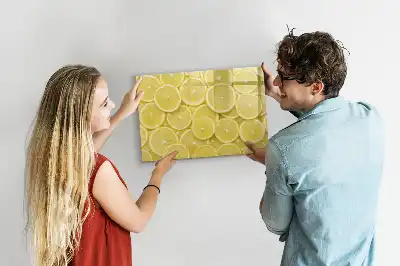 Magnetisch glazen schrijfbord met decoratie van citroenschijfjes
