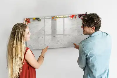 Magnetisch glazen memobord met afbeelding van fruit op tafel