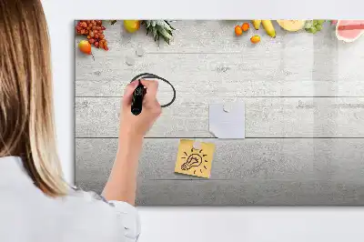 Magnetisch glazen memobord met afbeelding van fruit op tafel