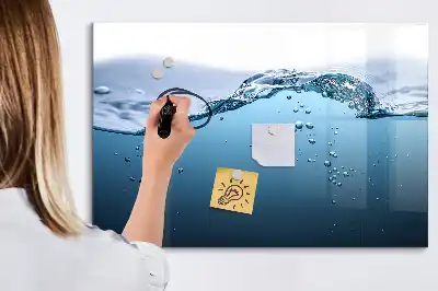 Magnetisch glazen memobord uitvoering Waterdetail