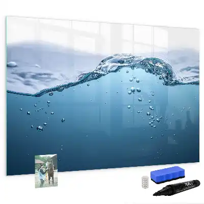 Magnetisch glazen memobord uitvoering Waterdetail