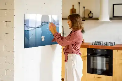 Magnetisch glazen memobord uitvoering Waterdetail