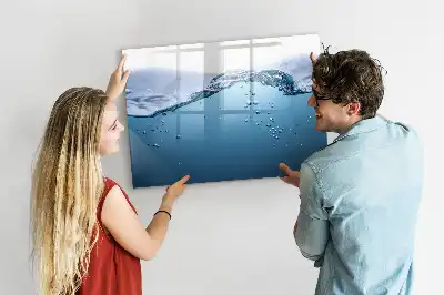Magnetisch glazen memobord uitvoering Waterdetail
