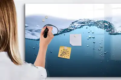 Magnetisch glazen memobord uitvoering Waterdetail