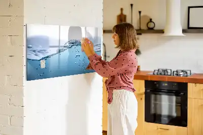 Magnetisch glazen memobord uitvoering Waterdetail