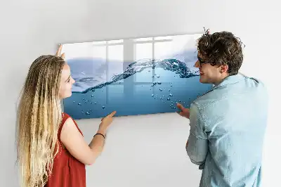 Magnetisch glazen memobord uitvoering Waterdetail