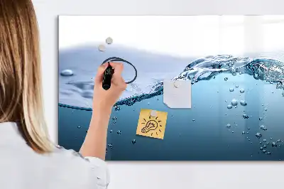 Magnetisch glazen memobord uitvoering Waterdetail