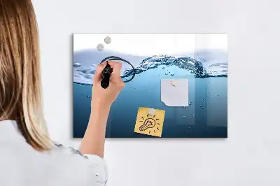 Magnetisch glazen memobord uitvoering Waterdetail