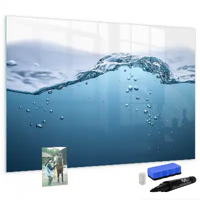 Magnetisch glazen memobord uitvoering Waterdetail
