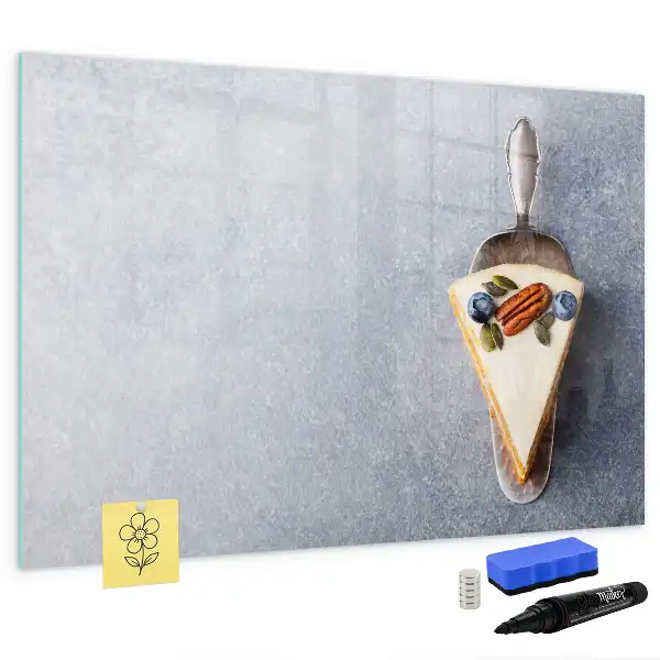 Magnetisch glazen schrijfbord voor notities en foto's taartvorm