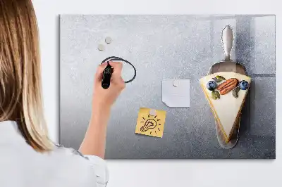 Magnetisch glazen schrijfbord voor notities en foto's taartvorm