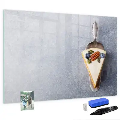 Magnetisch glazen schrijfbord voor notities en foto's taartvorm