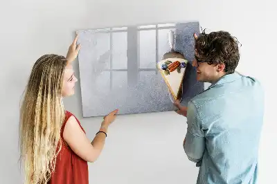 Magnetisch glazen schrijfbord voor notities en foto's taartvorm