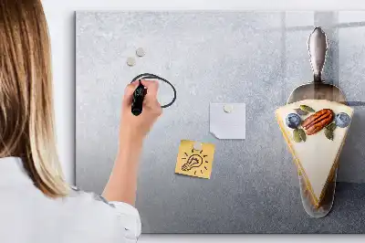 Magnetisch glazen schrijfbord voor notities en foto's taartvorm