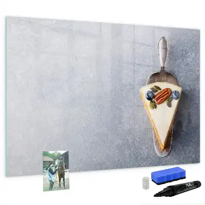 Magnetisch glazen schrijfbord voor notities en foto's taartvorm