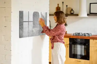 Magnetisch glazen schrijfbord voor notities en foto's geschikt voor een ruwe muur