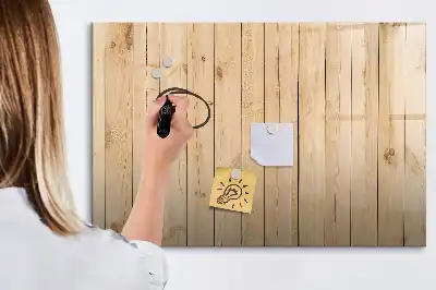 Glazen magneetbord met design beschrijfbaar met houten planken