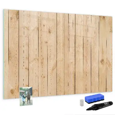 Glazen magneetbord met design beschrijfbaar met houten planken