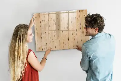 Glazen magneetbord met design beschrijfbaar met houten planken
