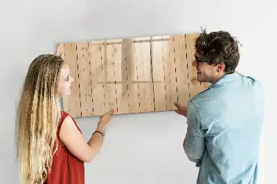 Glazen magneetbord met design beschrijfbaar met houten planken