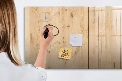 Glazen magneetbord met design beschrijfbaar met houten planken