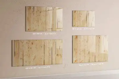 Glazen magneetbord met design beschrijfbaar met houten planken
