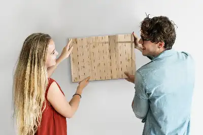 Glazen magneetbord met design beschrijfbaar met houten planken