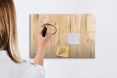 Glazen magneetbord met design beschrijfbaar met houten planken