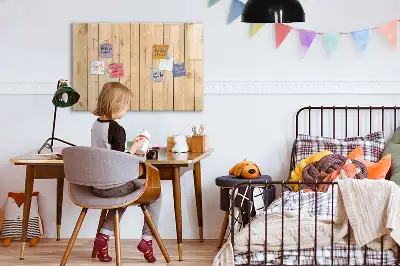 Glazen magneetbord met design beschrijfbaar met houten planken
