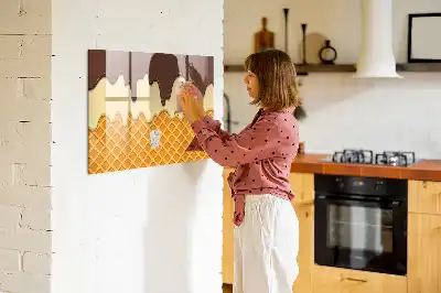 Magnetisch glazen schrijfbord voor notities en foto's in de kleur ijs