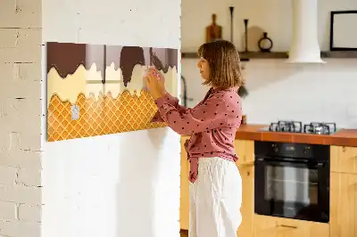 Magnetisch glazen schrijfbord voor notities en foto's in de kleur ijs