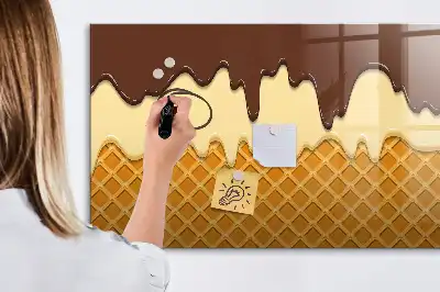 Magnetisch glazen schrijfbord voor notities en foto's in de kleur ijs