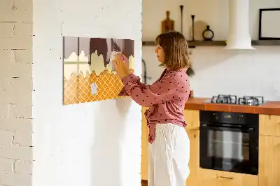 Magnetisch glazen schrijfbord voor notities en foto's in de kleur ijs