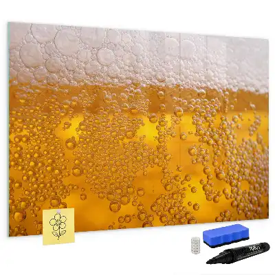 Beschrijfbaar magneetbord van glas met bier design