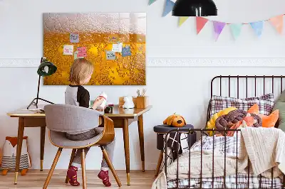 Beschrijfbaar magneetbord van glas met bier design