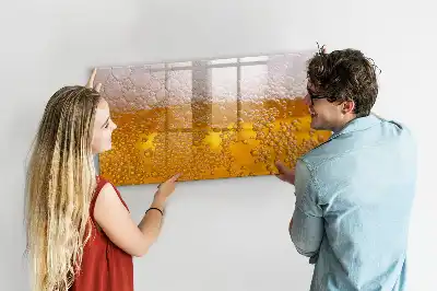 Beschrijfbaar magneetbord van glas met bier design