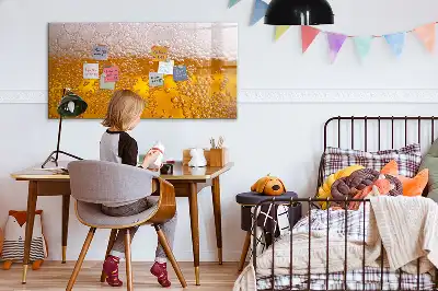 Beschrijfbaar magneetbord van glas met bier design
