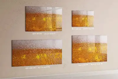 Beschrijfbaar magneetbord van glas met bier design