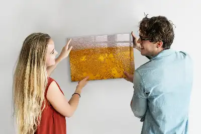 Beschrijfbaar magneetbord van glas met bier design