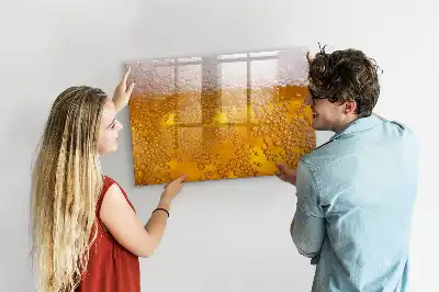 Beschrijfbaar magneetbord van glas met bier design