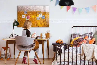 Beschrijfbaar magneetbord van glas met bier design