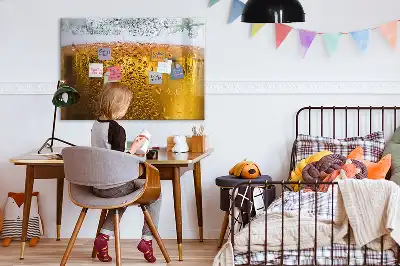 Beschrijfbaar glazen magneetbord met design Biermag