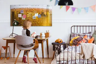 Beschrijfbaar glazen magneetbord met design Biermag
