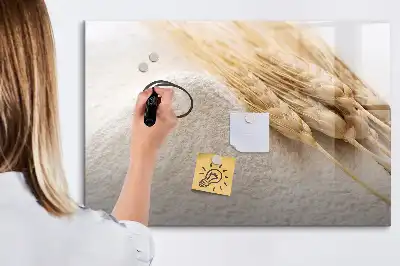 Magnetisch glazen schrijfbord voor notities en foto's uitvoering Bloem