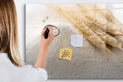 Magnetisch glazen schrijfbord voor notities en foto's uitvoering Bloem